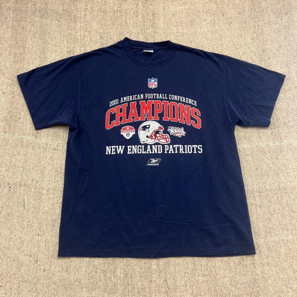 Vintage New England Patriots Shirt Mens XL Blue 2000s NFL American Conference